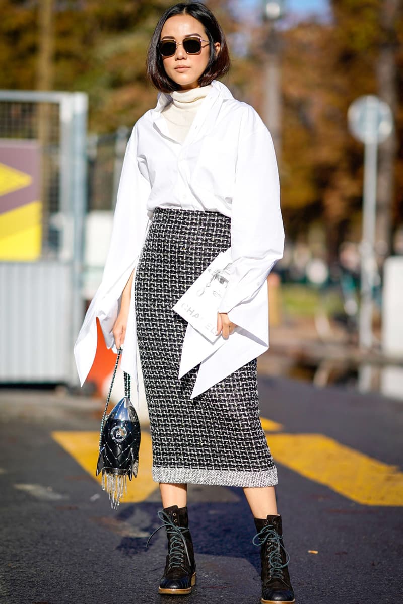 midi skirts v neck office lady working style inspiration
