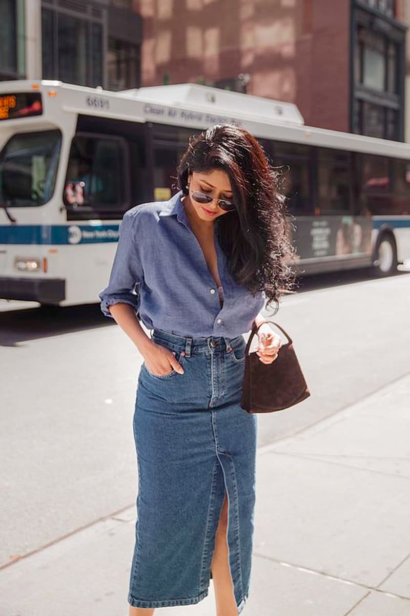 midi skirts v neck office lady working style inspiration