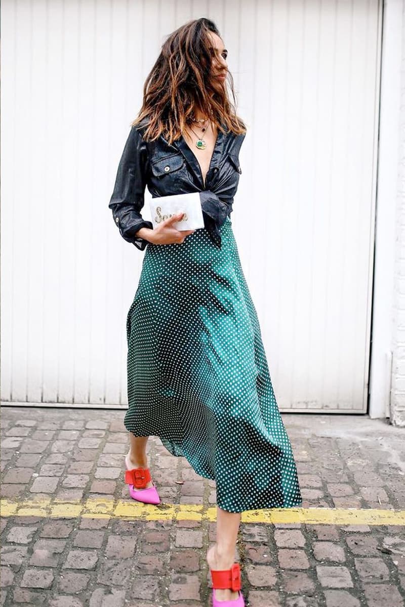 midi skirts v neck office lady working style inspiration