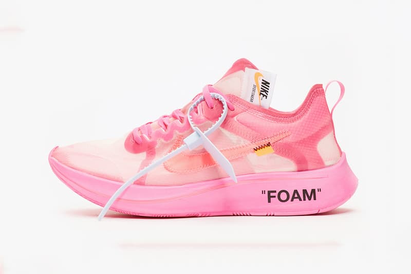 nike virgil abloh pink sneaker collabration zoom fly