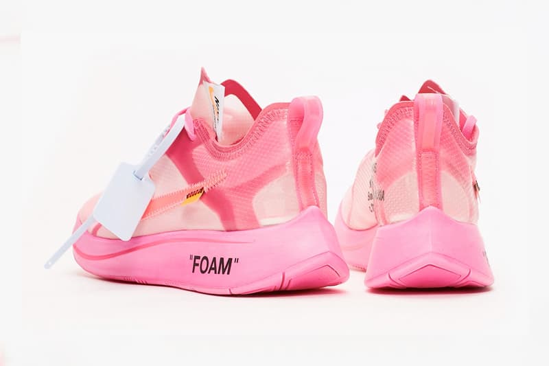 nike virgil abloh pink sneaker collabration zoom fly