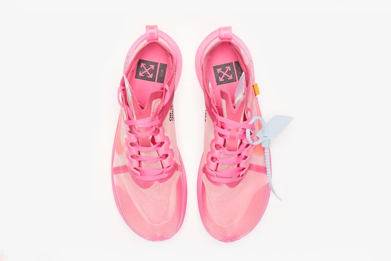 nike virgil abloh pink sneaker collabration zoom fly