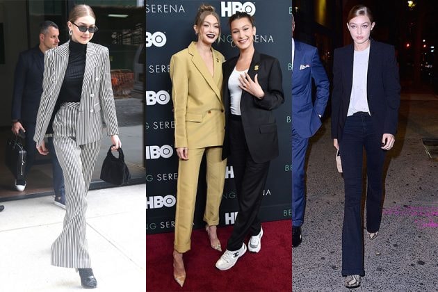 Gigi Hadid Celebrities Outfit Tips Ankle Boots Turtleneck blazer jacket