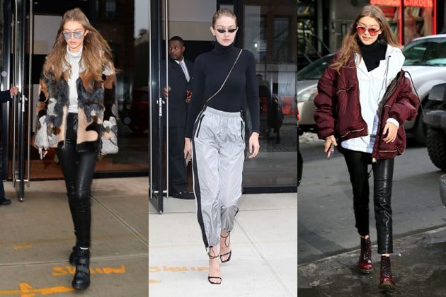 Gigi Hadid Celebrities Outfit Tips Ankle Boots Turtleneck blazer jacket