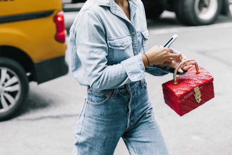 Red Woven Box Bag