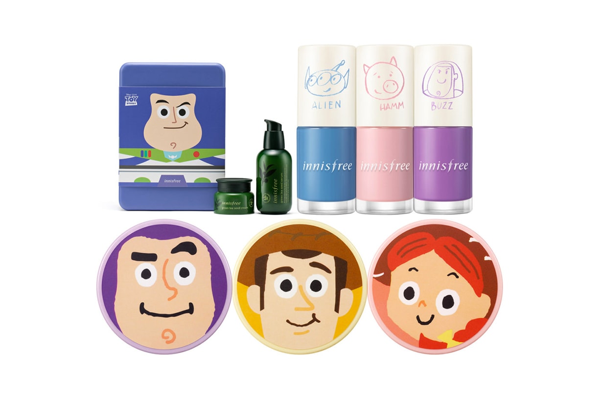 Innisfree Toy Story Disney Pixar Collaboration Collection Crossover Woody Buzz Lightyear Mask Lotion Lip Balm Nail Polish Makeup remover K Beauty Korean Skincare Cosmetics 