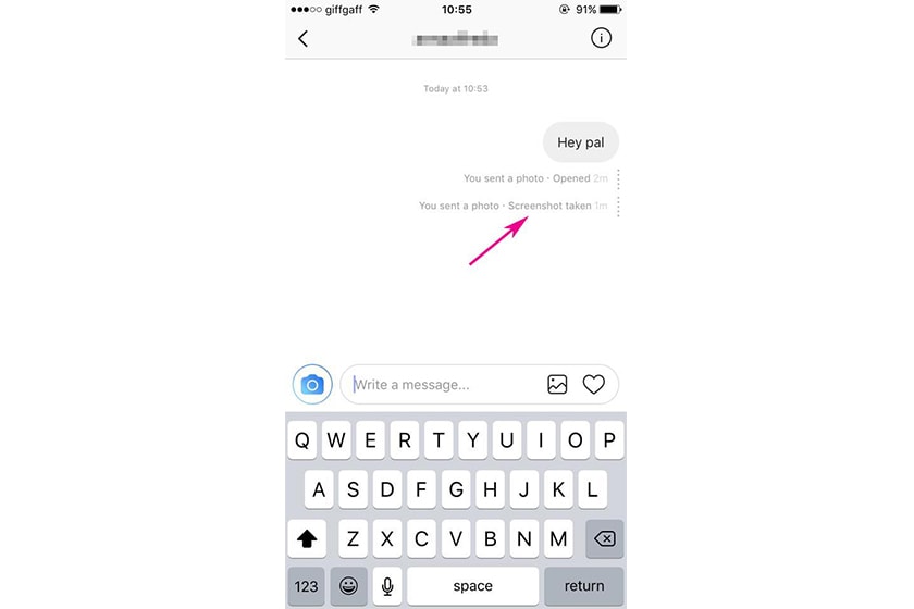 instagram notifies people screenshot in dm