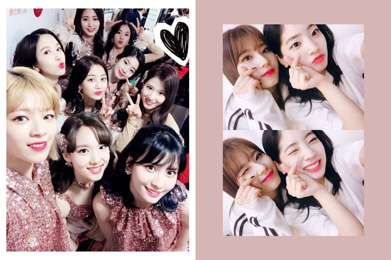korean Celebrities idols singers Twice BTS Wanna One Exid Suzy apple heart bitten heart hand shape finger heart instagram trend