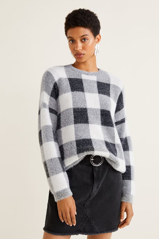mango checked jumper