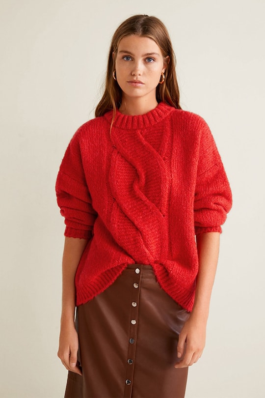 mango knitwear jumper red