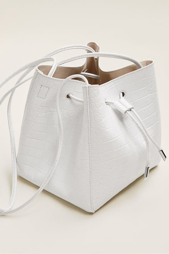 mango white bucket bags