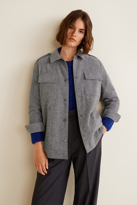 mango grey shirt