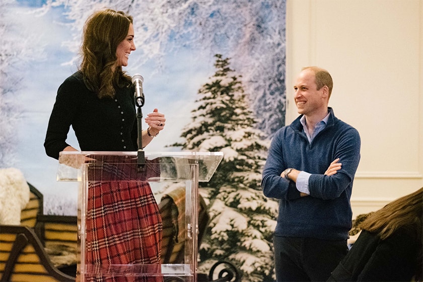 prince william kate middleton snowball fight christmas party