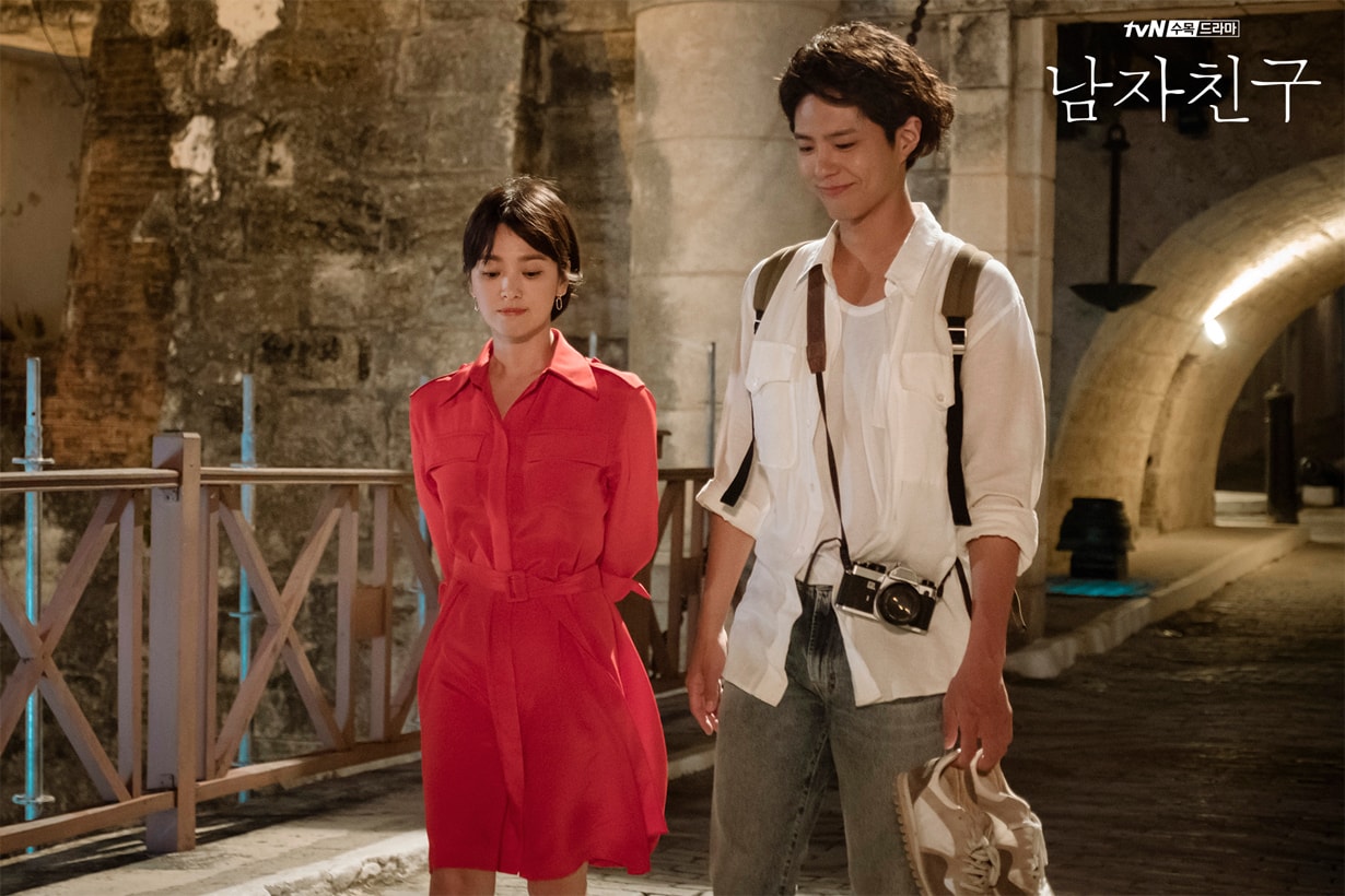 Song Hye Kyo Park Bo Gum Boyfriend K Drama Korean Drama Korean Actress Actors Avouavou fashion brand Red dress Cuba Celebrities styling
