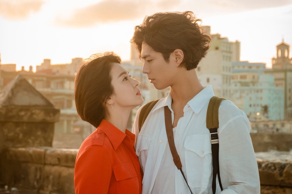 Song Hye Kyo Park Bo Gum Boyfriend K Drama Korean Drama Korean Actress Actors Avouavou fashion brand Red dress Cuba Celebrities styling