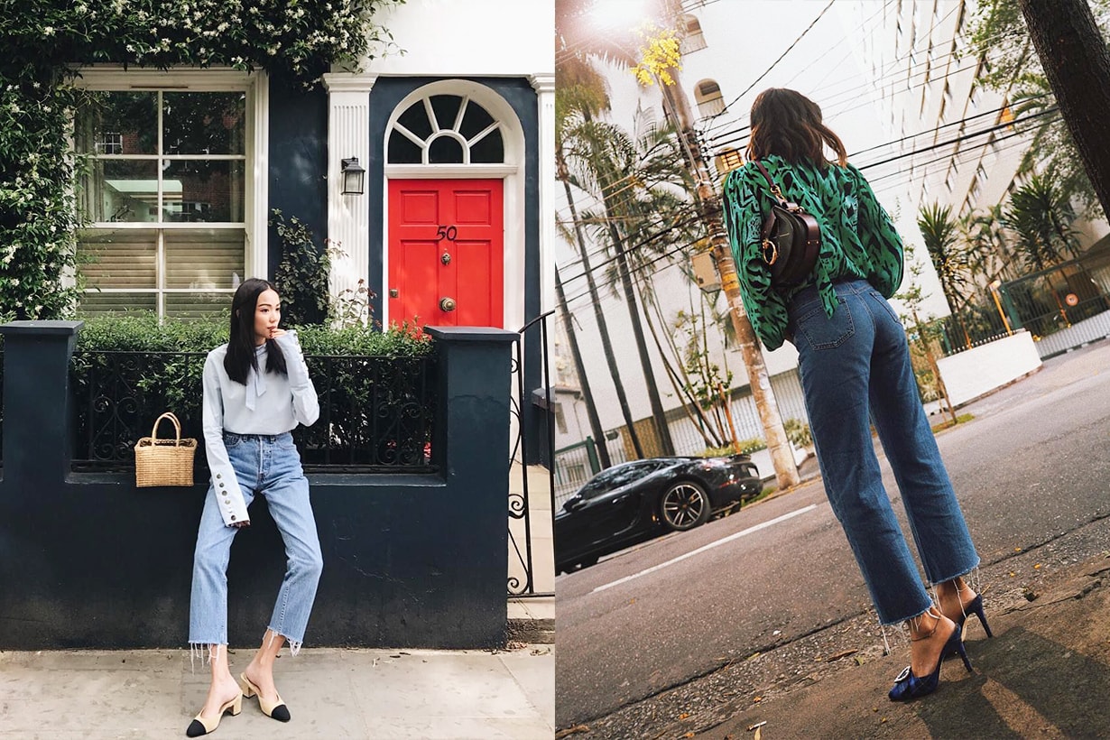 2019 Denim Jeans Trend stylish Baggy Jeans dad jeans skinny jeans Charcoal Washes Longline Straight Fits Cuffing Trend reports street style Yo Yo Cao Aimee Song