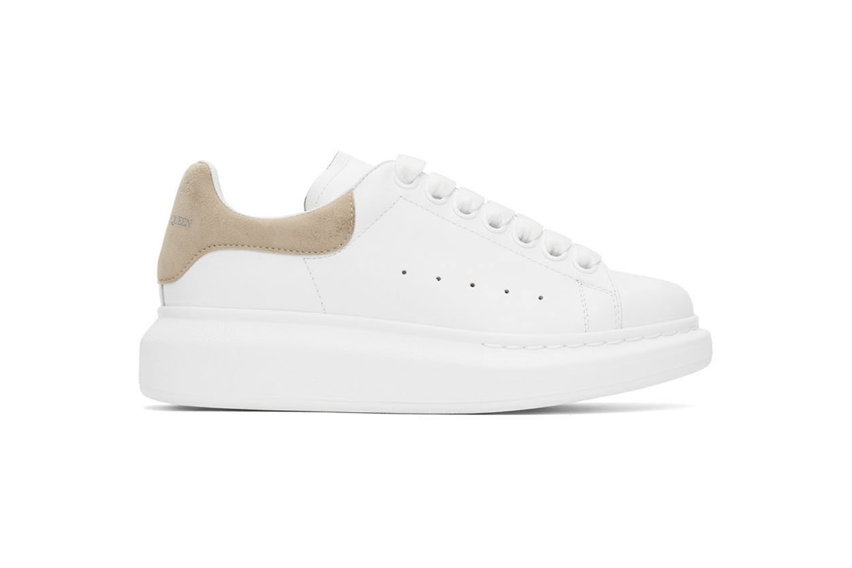 ALEXANDER MCQUEEN SSENSE Exclusive White & Taupe Oversized Sneakers