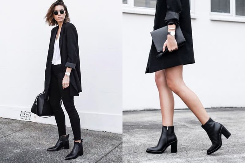 black ankle boots