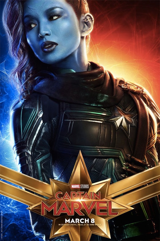 captain marvel character posters Doctor Minerva Gemma Chan Cat Goose