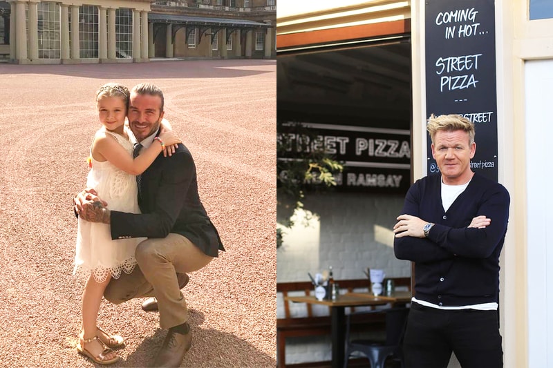David Beckham Harper Seven Beckham Gordon Ramsay Easy like Sunday morning My little chef Thank you for my bacon sandwich Watch out Chef Father Daughter Instagram