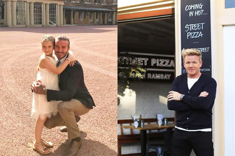 David Beckham Harper Seven Beckham Gordon Ramsay Easy like Sunday morning My little chef Thank you for my bacon sandwich Watch out Chef Father Daughter Instagram