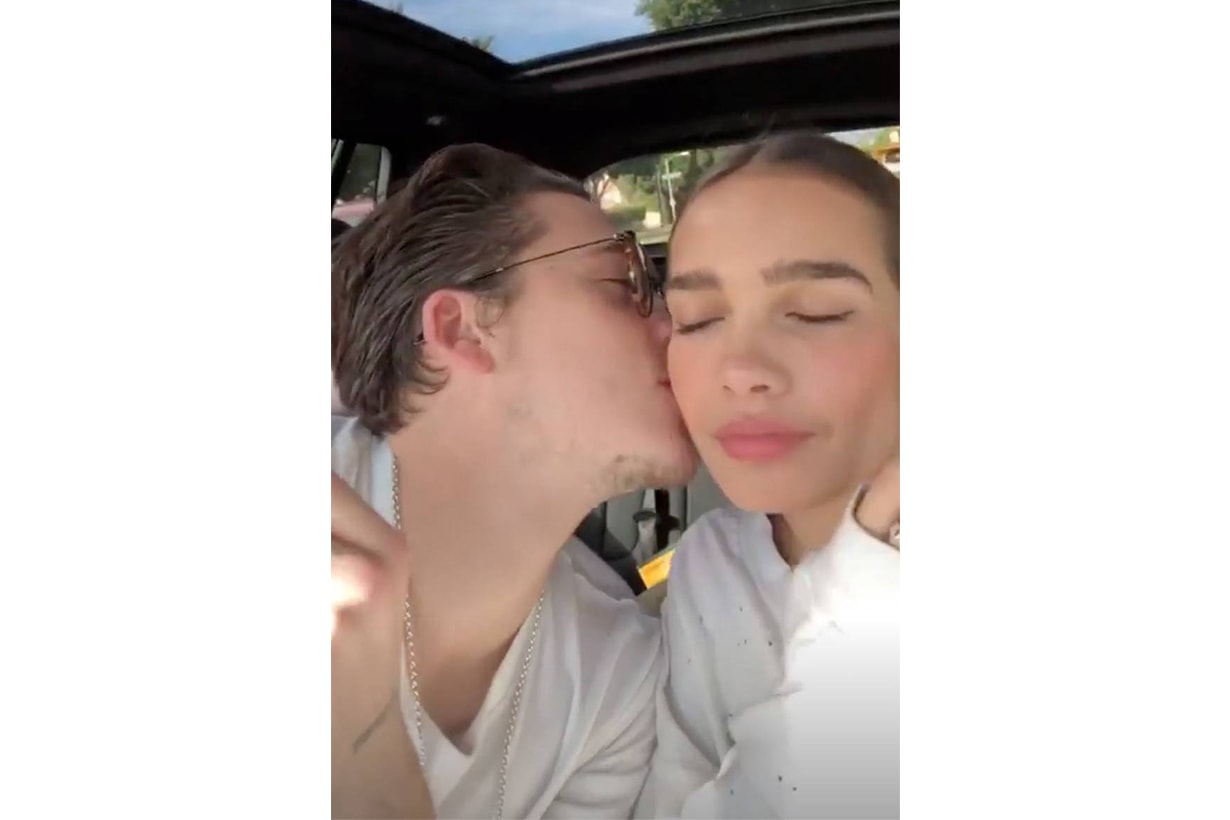 Brooklyn Beckham Kisses Hana Cross 