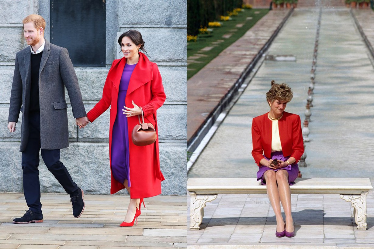 Meghan Markle Princess Diana Purple Red Outfits