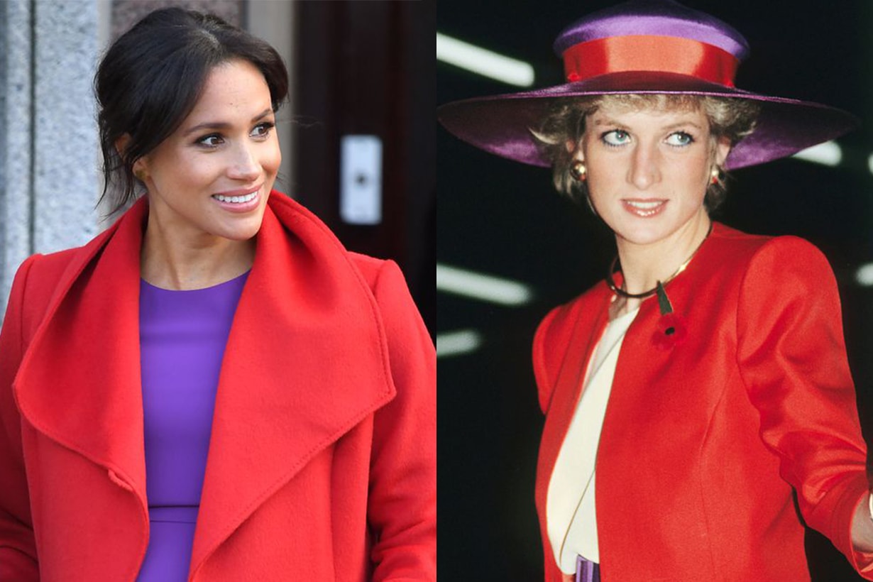 Meghan Markle Princess Diana Purple Red Outfits
