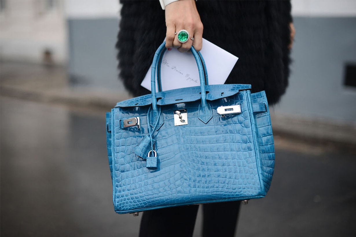 Blue Hermes Bags Street Style