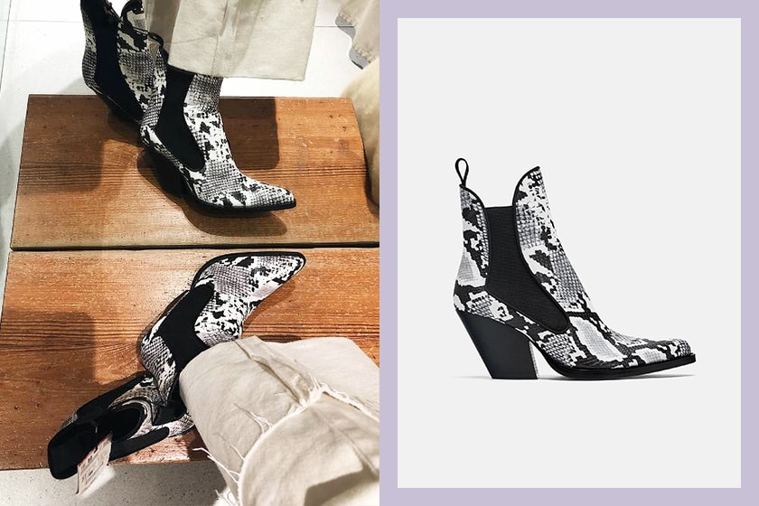 Zara snake-skin- ankle boots