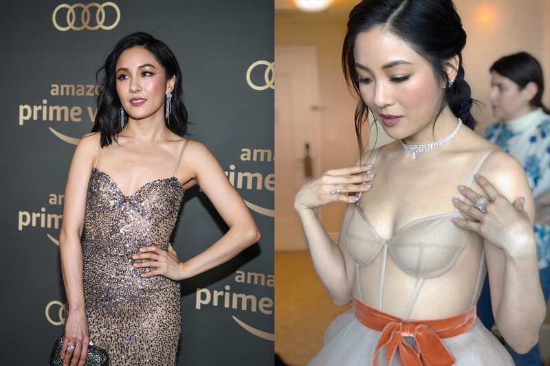 constance wu golden globe red carpet before
