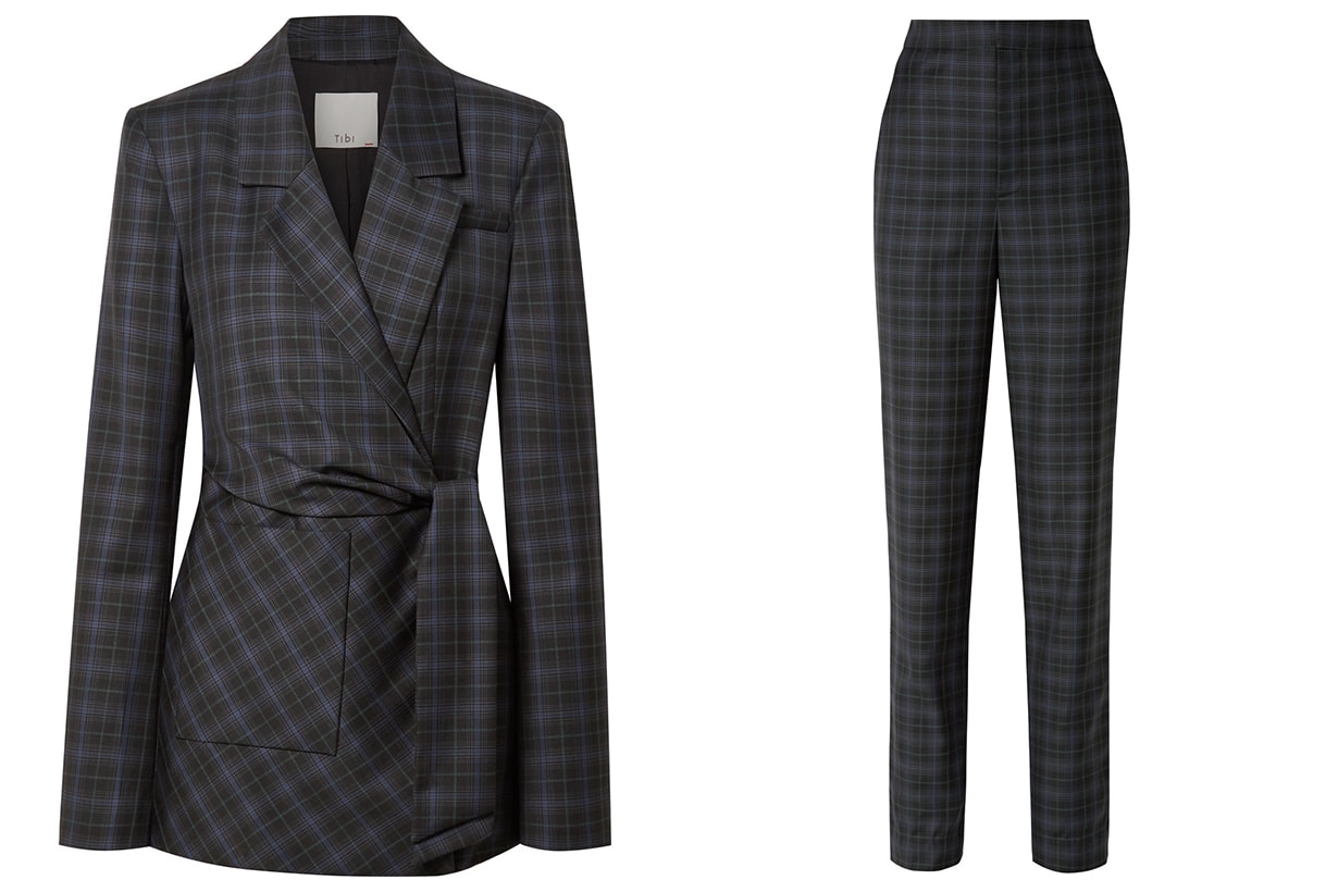 tibi checkered suit
