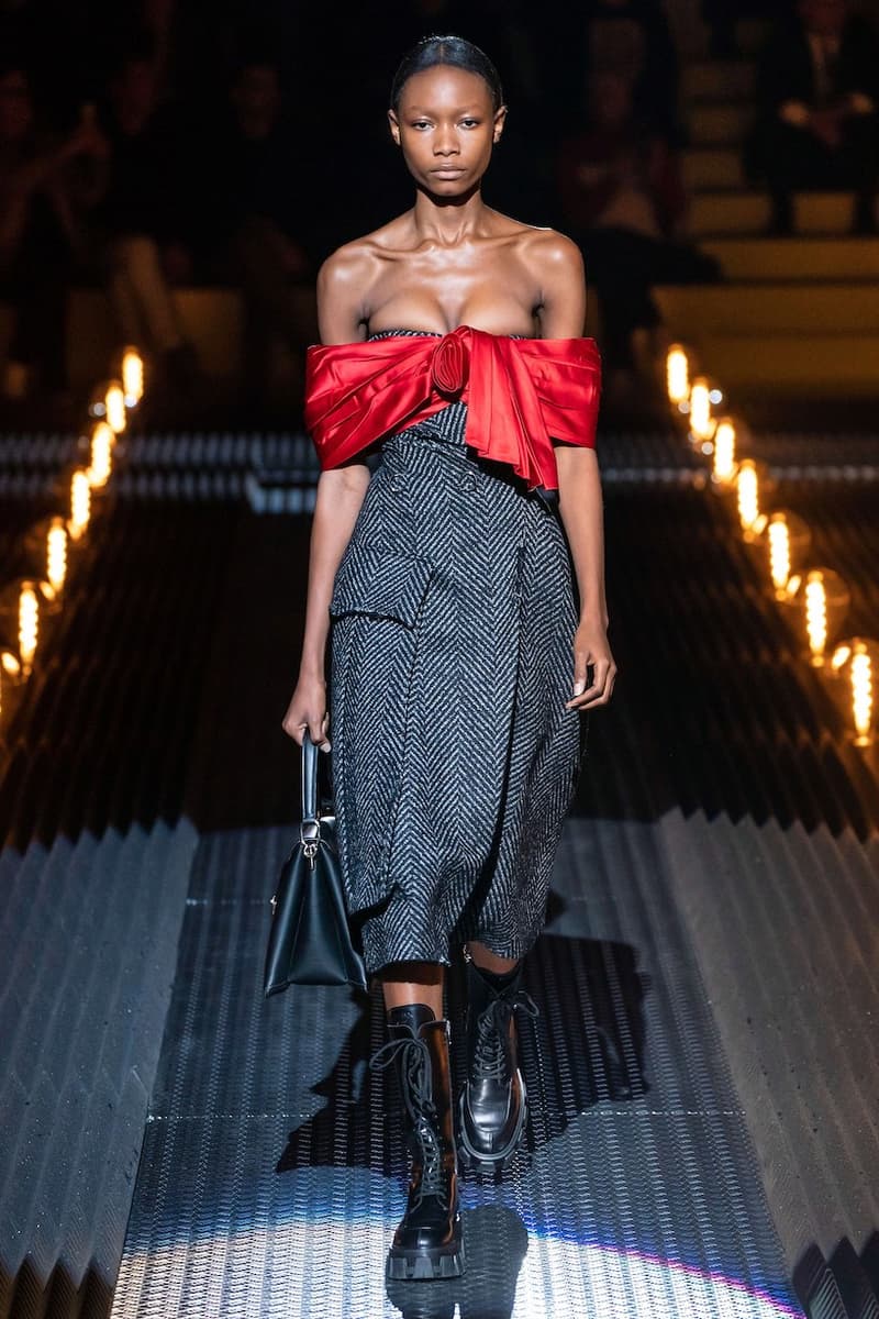 prada miuccia mfw milan fw19 runway frankenstein cara