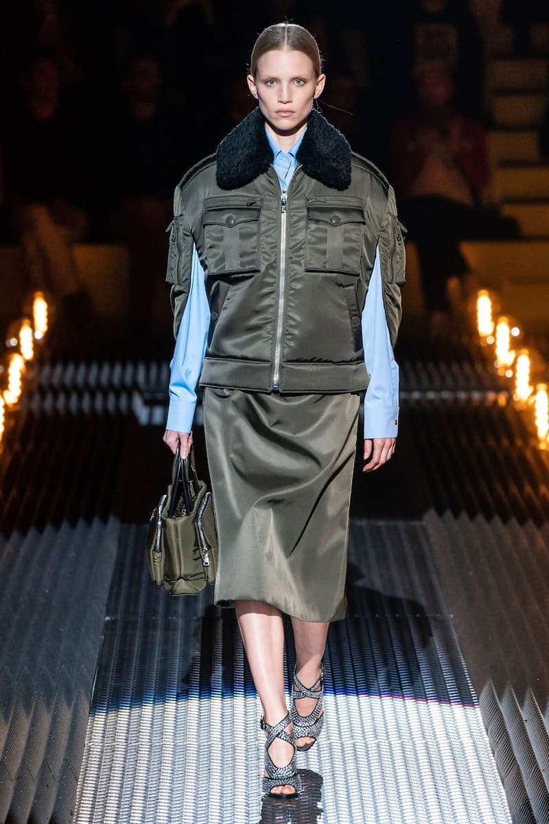 prada miuccia mfw milan fw19 runway frankenstein cara