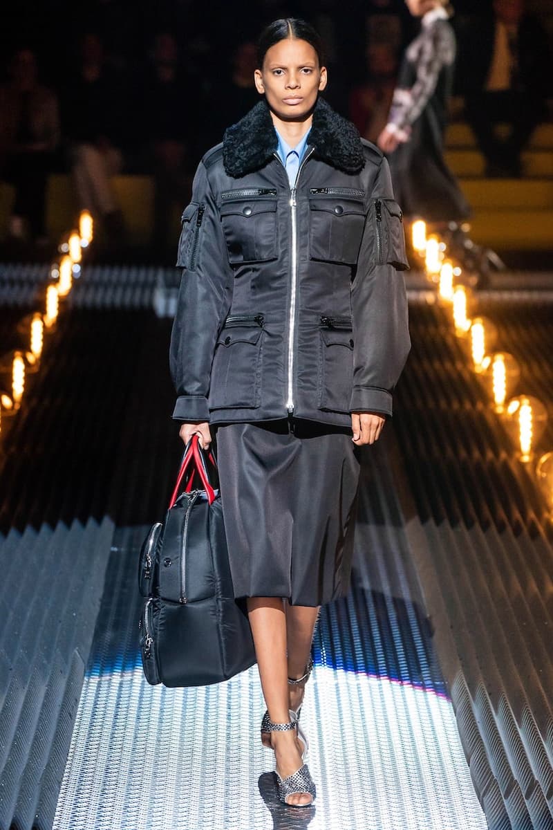 prada miuccia mfw milan fw19 runway frankenstein cara