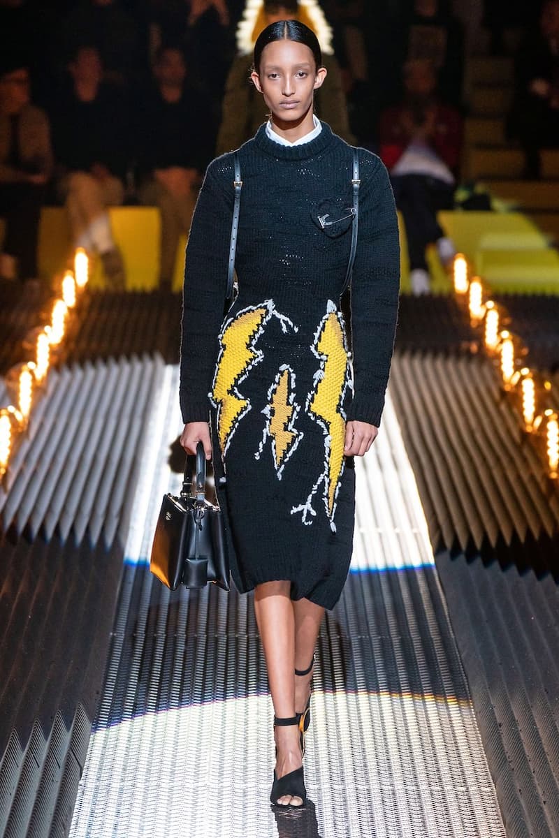prada miuccia mfw milan fw19 runway frankenstein cara