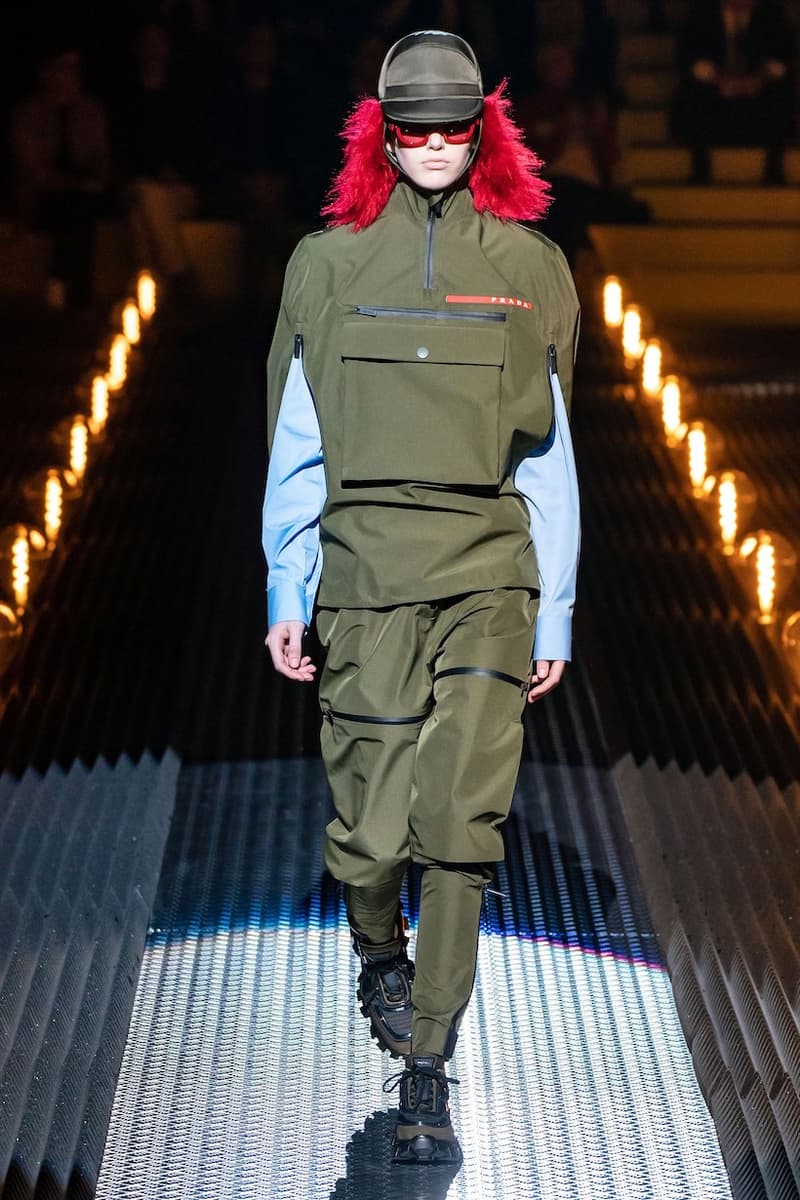 prada miuccia mfw milan fw19 runway frankenstein cara