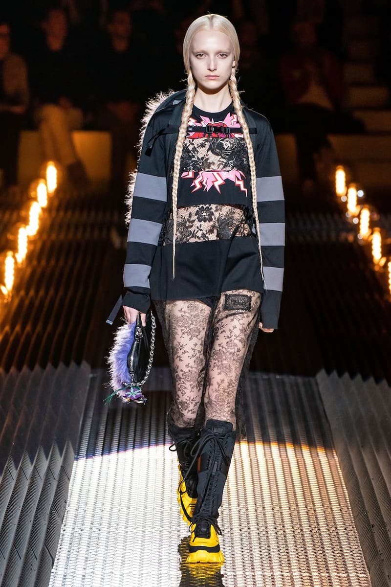 prada miuccia mfw milan fw19 runway frankenstein cara