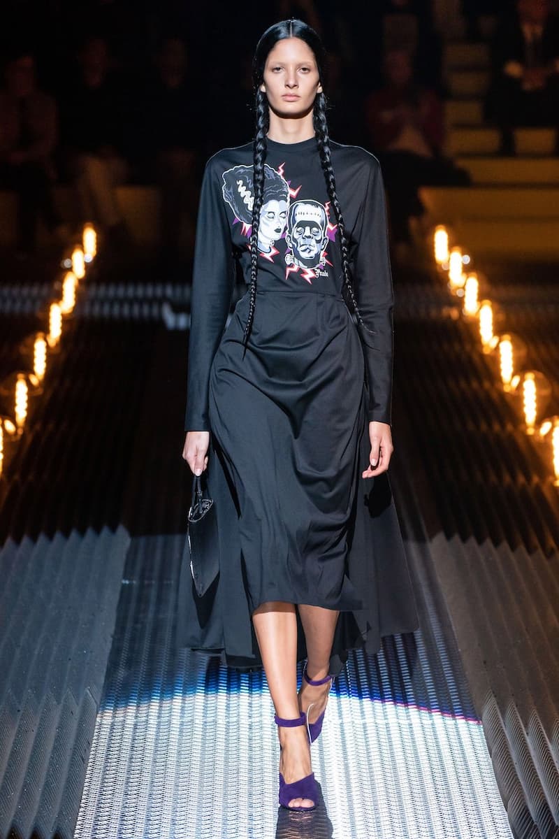 prada miuccia mfw milan fw19 runway frankenstein cara