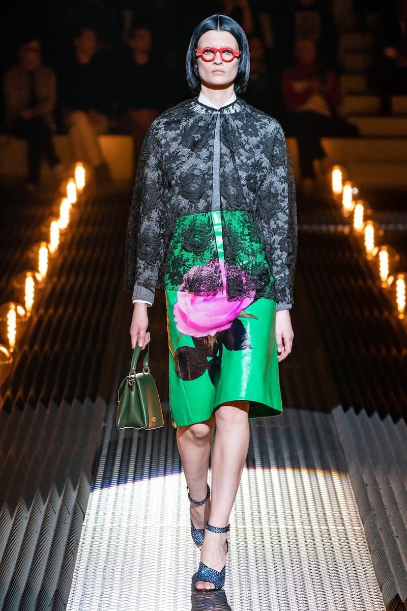 prada miuccia mfw milan fw19 runway frankenstein cara