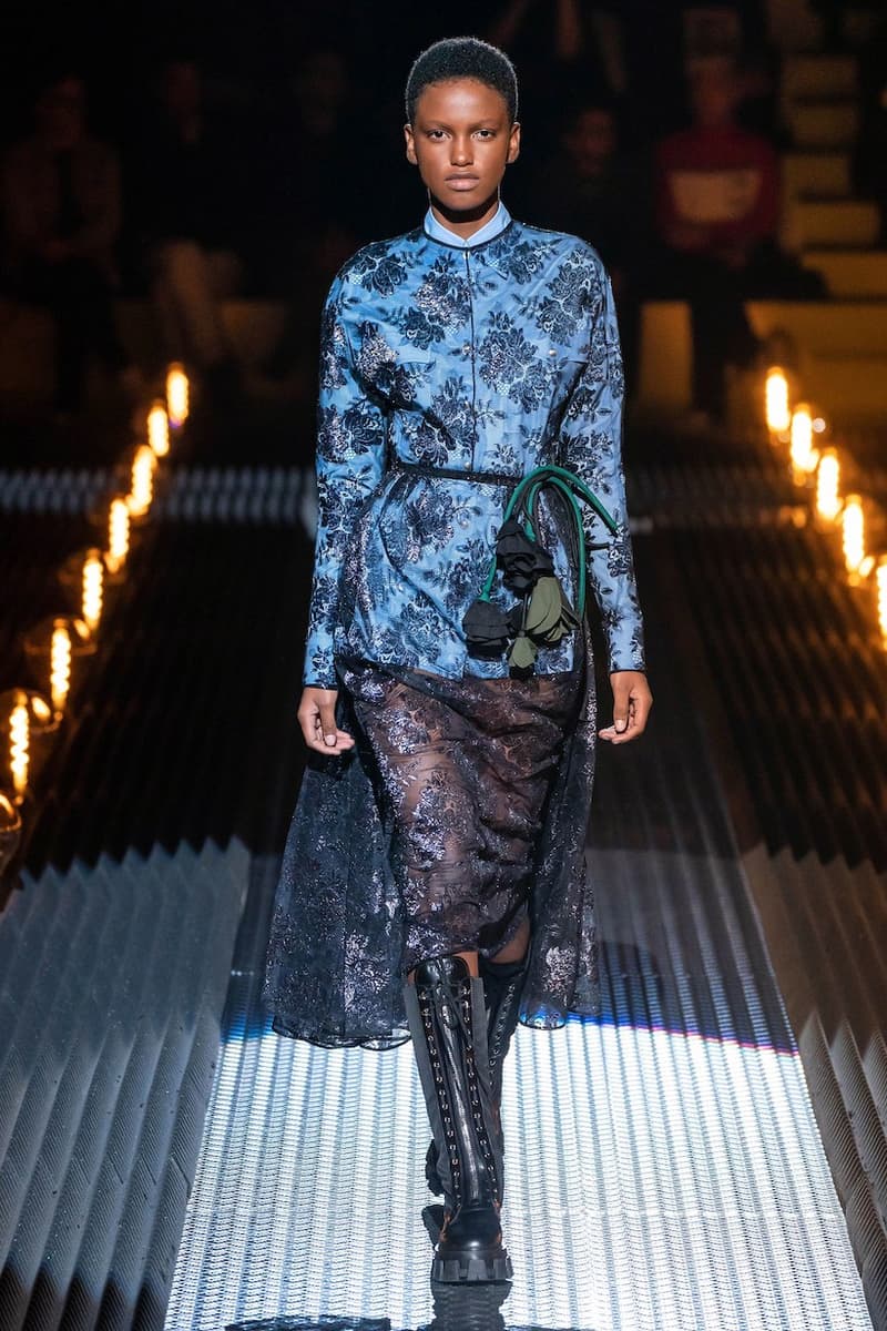 prada miuccia mfw milan fw19 runway frankenstein cara