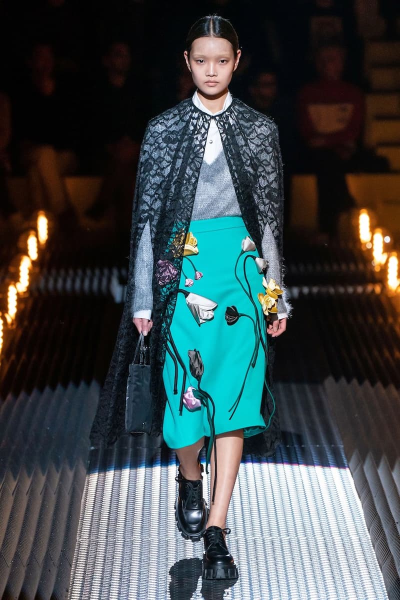 prada miuccia mfw milan fw19 runway frankenstein cara