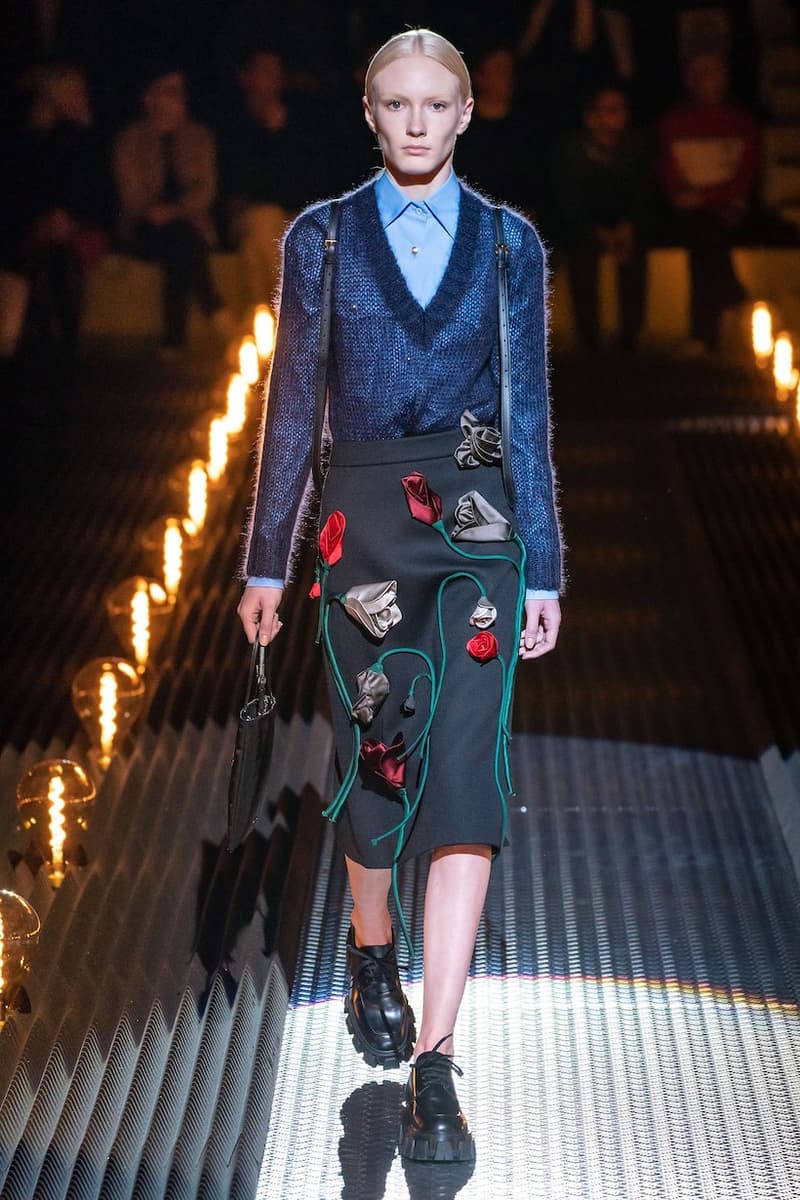 prada miuccia mfw milan fw19 runway frankenstein cara