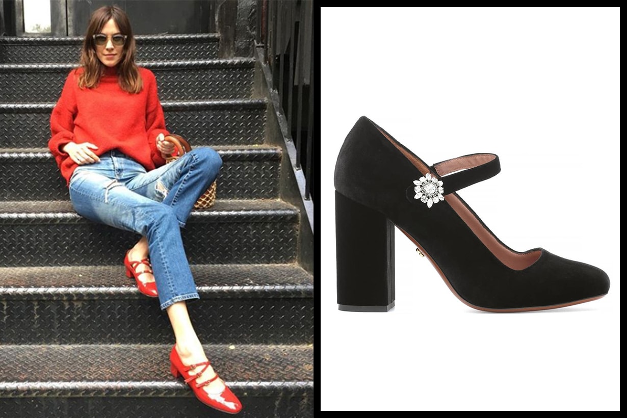 AlexaChung Velvet Mary Jane Pumps