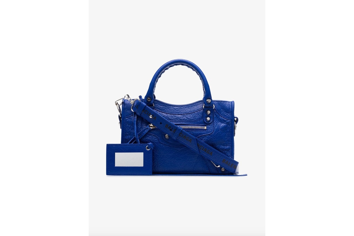 Balenciaga Blue City Mini Leather Shoulder Bag