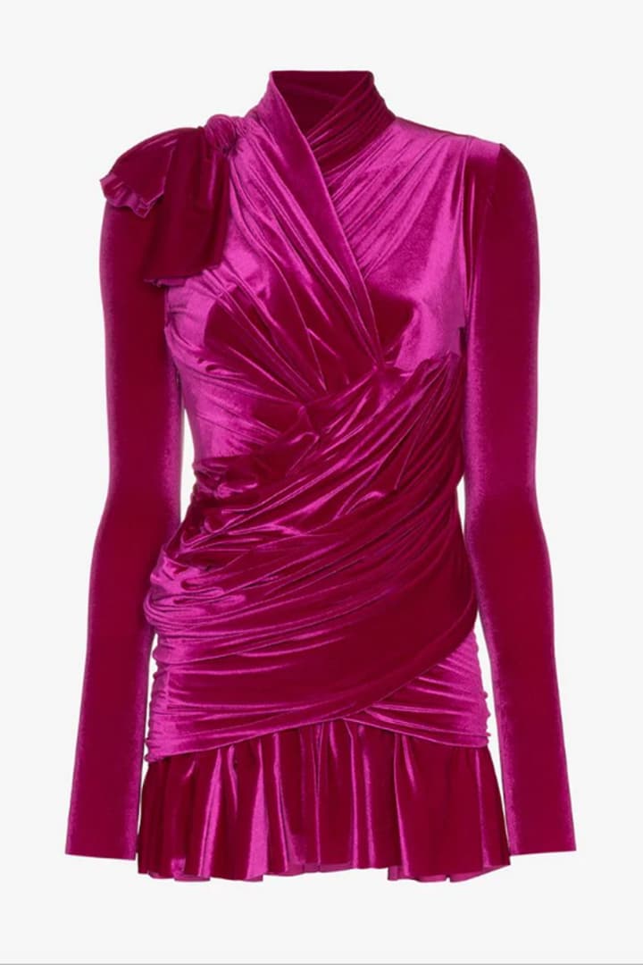 Wrap Velvet Mini Dress