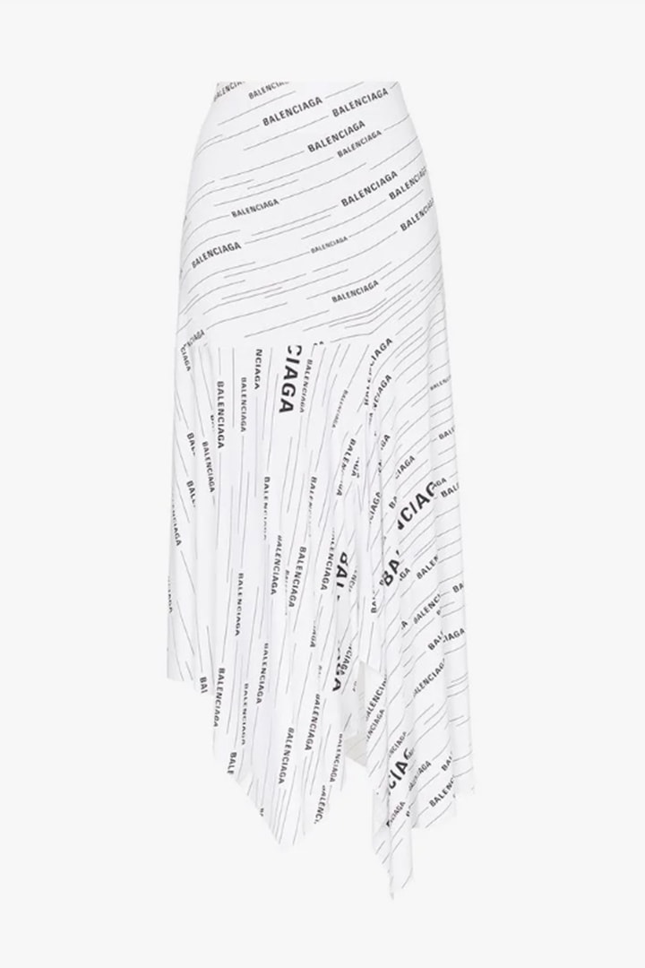 Asymmetric Stretch Logo Skirt