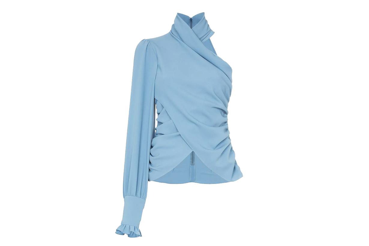 Beaufille Miro One-Sleeve High-Neck Blouse