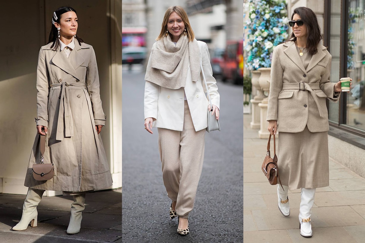 London Fashion Week 2019 Beige Head To Toe Street Style