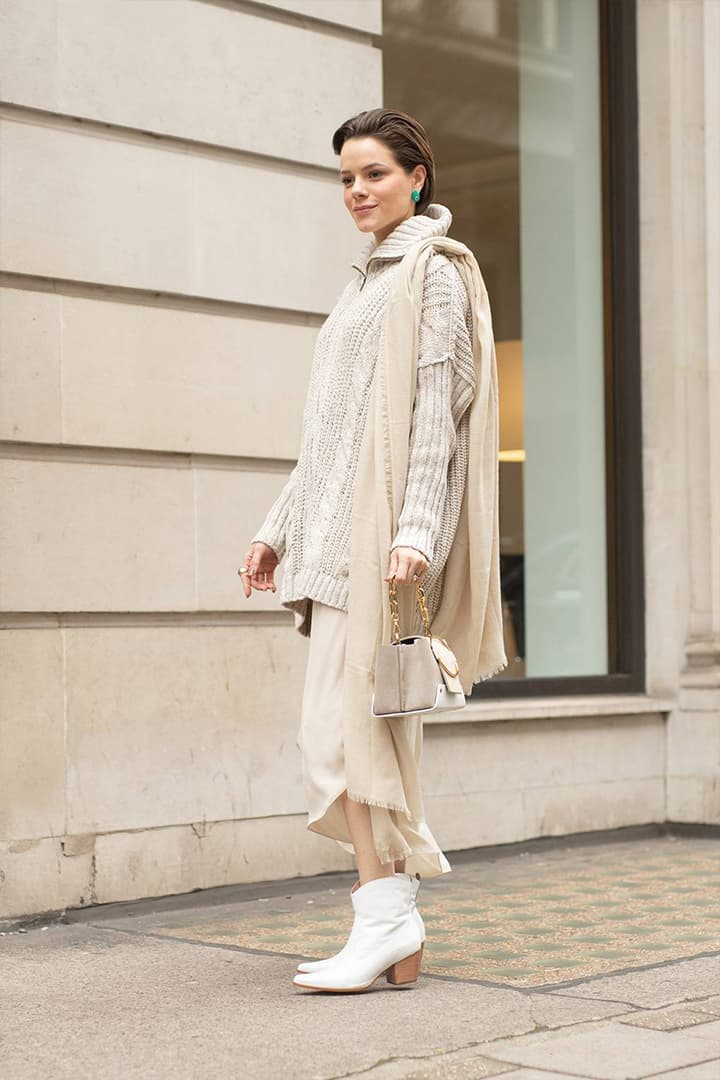 London Fashion Week 2019 Beige Head To Toe Street Style